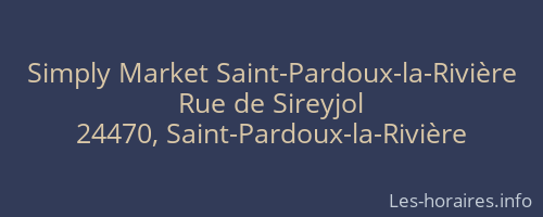 Simply Market Saint-Pardoux-la-Rivière