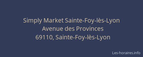 Simply Market Sainte-Foy-lès-Lyon