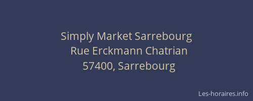 Simply Market Sarrebourg