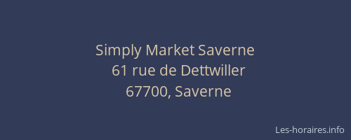 Simply Market Saverne