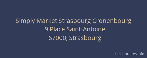 Simply Market Strasbourg Cronenbourg