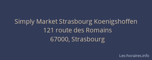 Simply Market Strasbourg Koenigshoffen