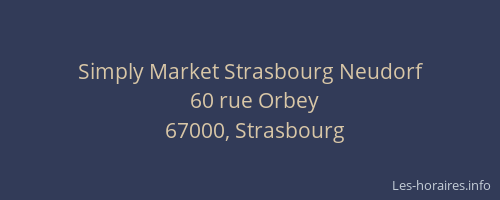 Simply Market Strasbourg Neudorf
