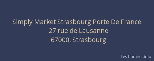 Simply Market Strasbourg Porte De France