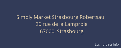 Simply Market Strasbourg Robertsau