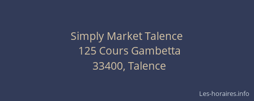 Simply Market Talence