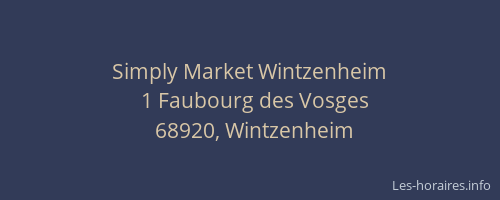 Simply Market Wintzenheim