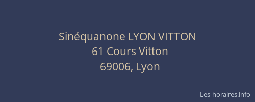 Sinéquanone LYON VITTON