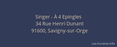 Singer - À 4 Epingles