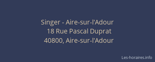 Singer - Aire-sur-l'Adour