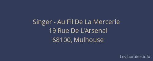 Singer - Au Fil De La Mercerie