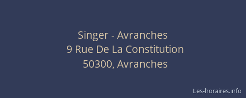 Singer - Avranches