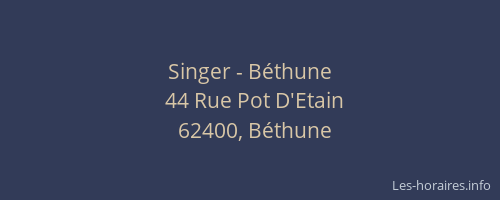 Singer - Béthune