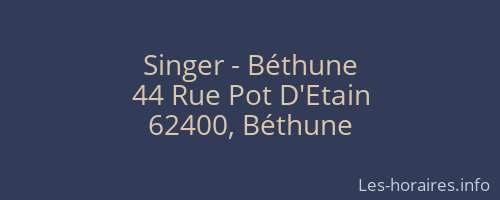 Singer - Béthune