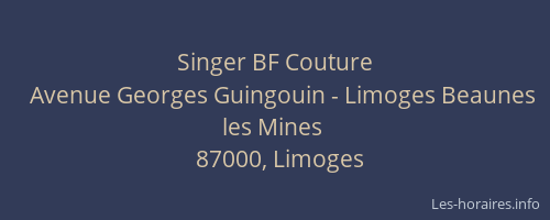 Singer BF Couture