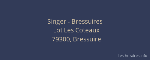 Singer - Bressuires