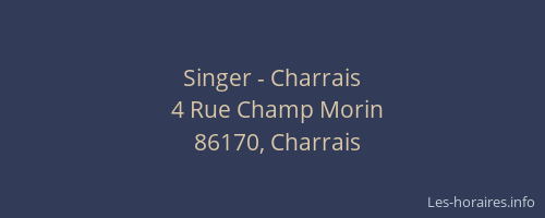 Singer - Charrais