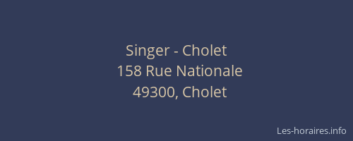 Singer - Cholet
