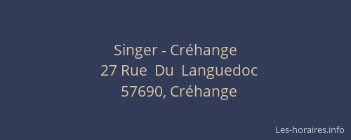 Singer - Cr&eacute;hange