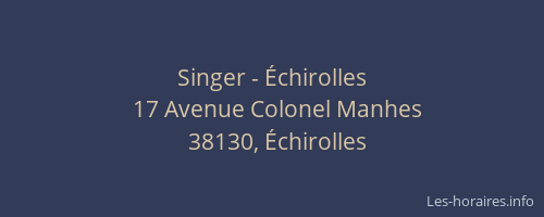 Singer - &Eacute;chirolles