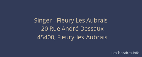 Singer - Fleury Les Aubrais