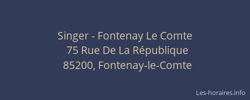 Singer - Fontenay Le Comte