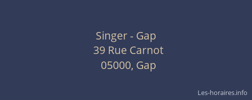 Singer - Gap