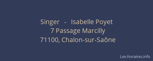 Singer   -   Isabelle Poyet