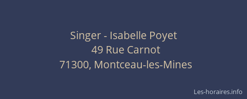 Singer - Isabelle Poyet