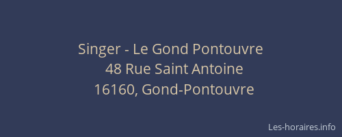 Singer - Le Gond Pontouvre