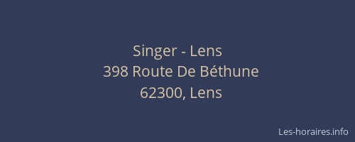 Singer - Lens