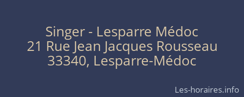 Singer - Lesparre Médoc
