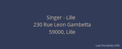 Singer - Lille