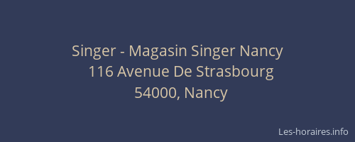 Singer - Magasin Singer Nancy
