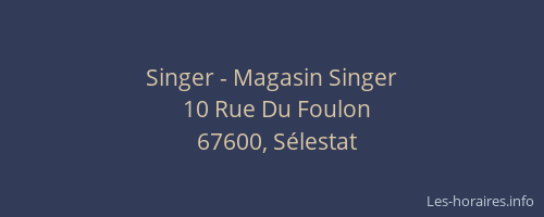 Singer - Magasin Singer