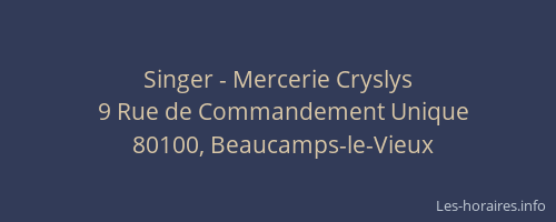 Singer - Mercerie Cryslys