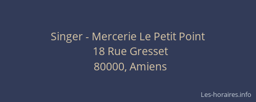 Singer - Mercerie Le Petit Point