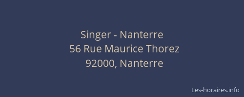 Singer - Nanterre