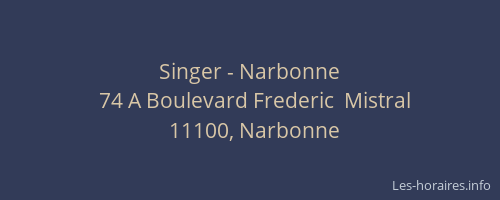 Singer - Narbonne