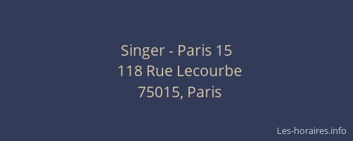 Singer - Paris 15