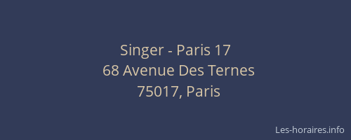 Singer - Paris 17