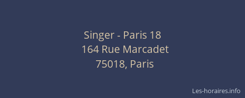 Singer - Paris 18
