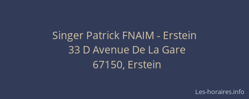 Singer Patrick FNAIM - Erstein