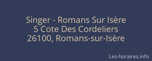 Singer - Romans Sur Isère