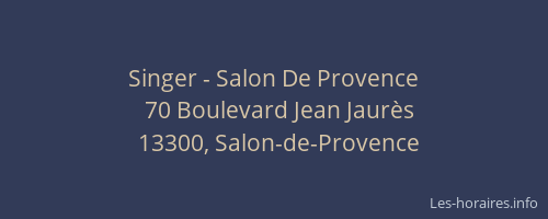 Singer - Salon De Provence
