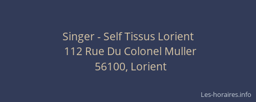 Singer - Self Tissus Lorient