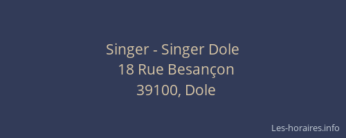 Singer - Singer Dole