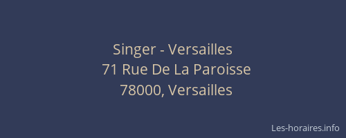 Singer - Versailles