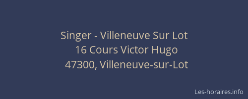 Singer - Villeneuve Sur Lot