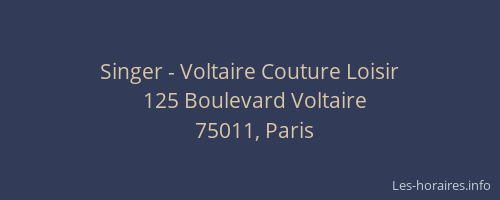 Singer - Voltaire Couture Loisir